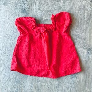 Old Navy Red Textured Blouse Girls 5T